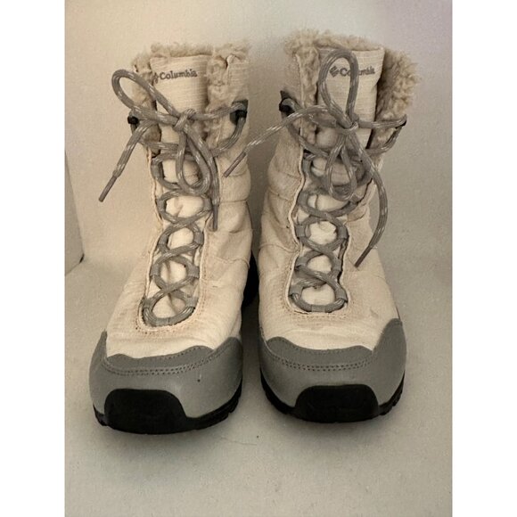 Columbia Womens Size 8 Omni-Tech Heat Insulated Winter Boots  White Gray Waterpr - Picture 3 of 10